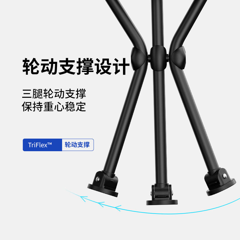 舒赋鼎立Lite三脚拐杖椅TriFlex三脚支撑图示
