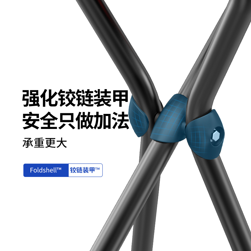 舒赋鼎立Lite三脚拐杖椅FoldShell铰链装甲图示