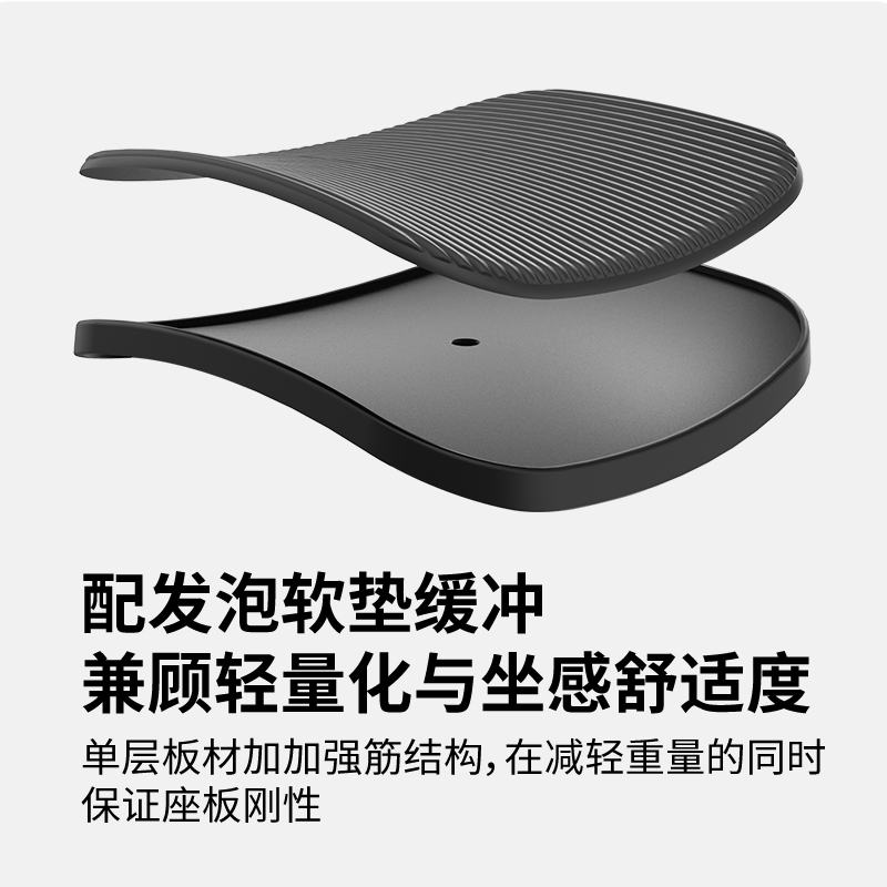 舒赋鼎立Lite三脚拐杖椅单层加强筋坐板图示